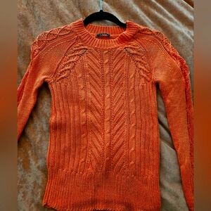 Theory Vibrant Orange/Coral Knit Sweater